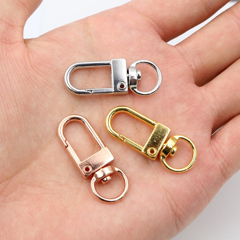 10pcs/lot Snap Lobster Clasp Hooks Gold Silver Plated DIY Jewelry Making Findings for Keychain Necklace Bracelet Supplies