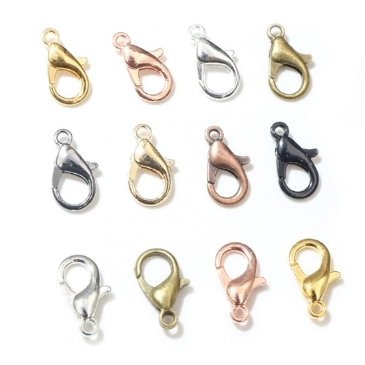 Lobster Clasp 10x5mm/12x6mm/14x7mm/16x8mm 9 Colors Plated Fashion Jewelry Findings,Alloy Lobster Clasp Hooks for Necklace&amp;Bracelet Chain DIY