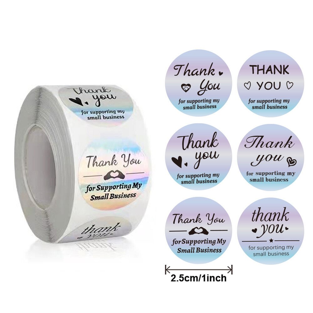 100-500pcs 1inch Thank You Stickers Envelope Seal Labels Boutiques Stationery Supplies Handmade Wedding Gift Decoration Stickers