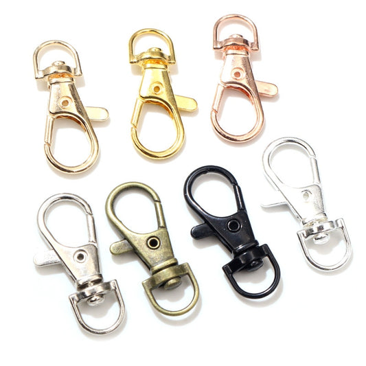 10pcs/lot 32mm 36mm 38mm Bronze Rhodium Gold Silver Plated Jewelry Findings Lobster Clasp Hooks for Necklace Bracelet Chain DIY