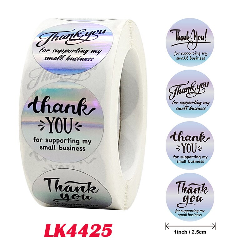 100-500pcs 1inch Thank You Stickers Envelope Seal Labels Boutiques Stationery Supplies Handmade Wedding Gift Decoration Stickers