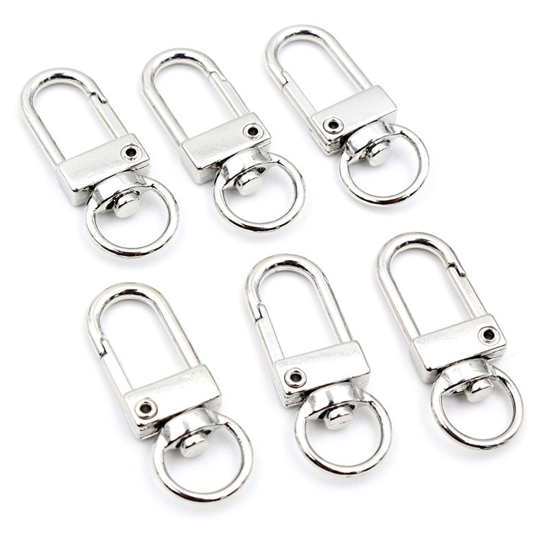 10pcs/lot Snap Lobster Clasp Hooks Gold Silver Plated DIY Jewelry Making Findings for Keychain Necklace Bracelet Supplies